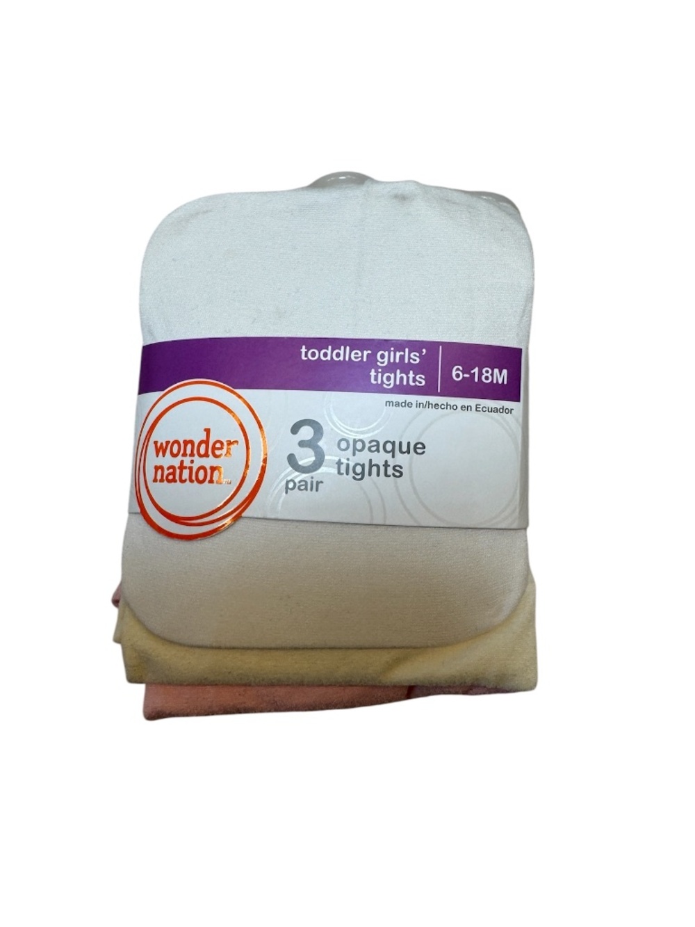NWOT - Wonder‎ Nation Toddlers girl's tights 3 pack opaque tights 6-18 months